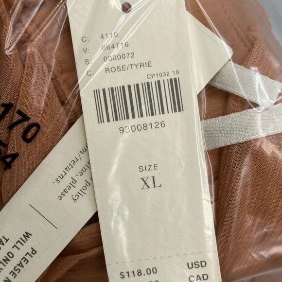 Anthropologie Women’s High-Neck Sheer Long-Sleeve Blouse – Rose Pink – Size XL - Picture 13 of 13